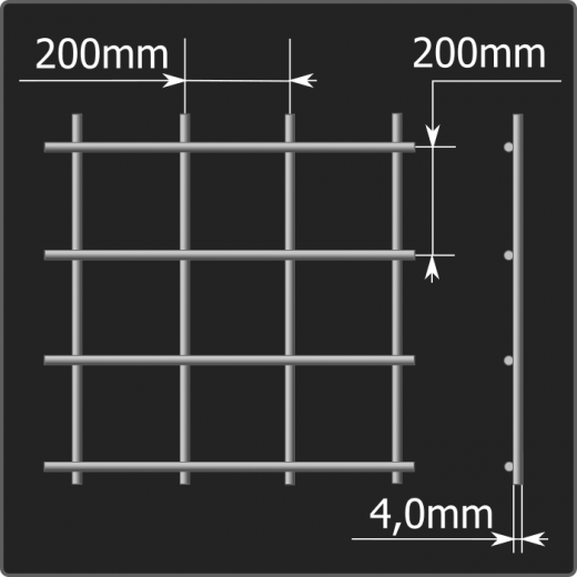 Сетка кладочная 200*200*4,0 (2,0*3,0)